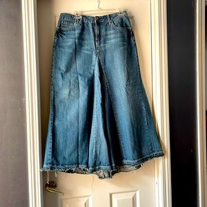 Baccini flare denim skirt